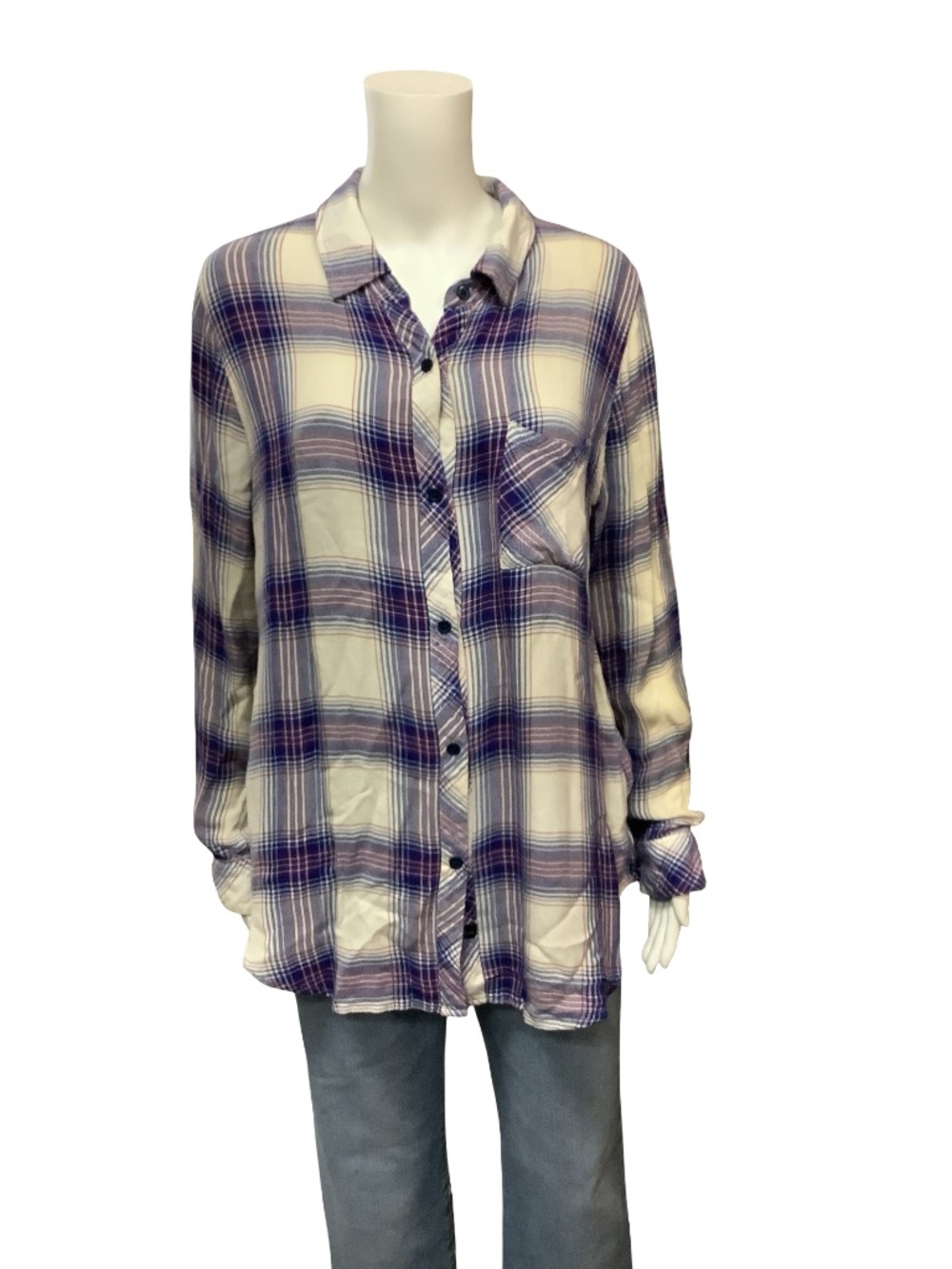 Rails Plaid Print Long Sleeve Shirt Size: M